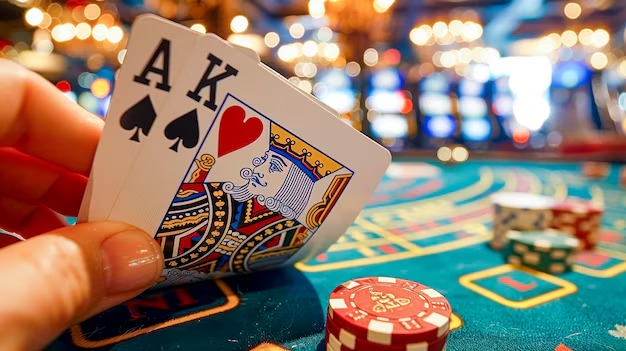 Live casino dealer table with multiple camera angles